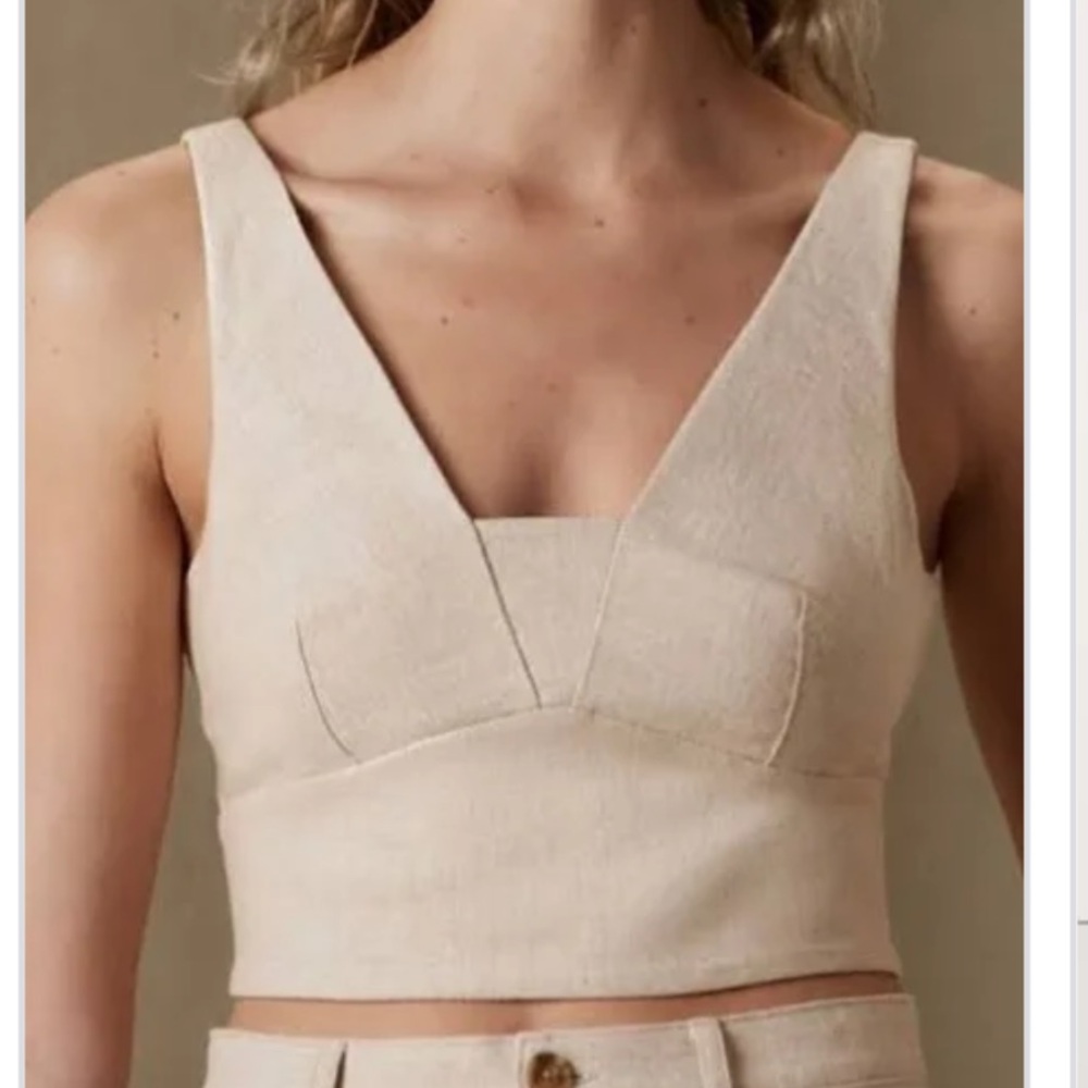 Banana Republic Cream Wide Leg two piece set
